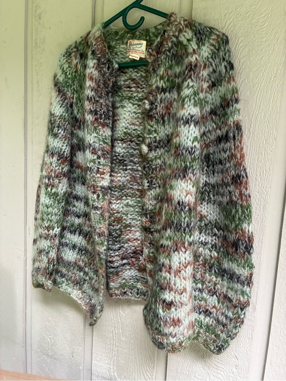 Vintage 80s Rosanna Italy Handmade Mohair Wool Cardigan M - Picture 4 of 16